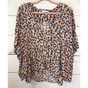 Karlie Top Size MED Multicolor Boho Chic Button Accents